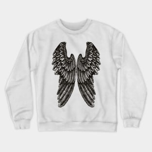 Angel Wings | Vintage Wings | Black and White | Crewneck Sweatshirt